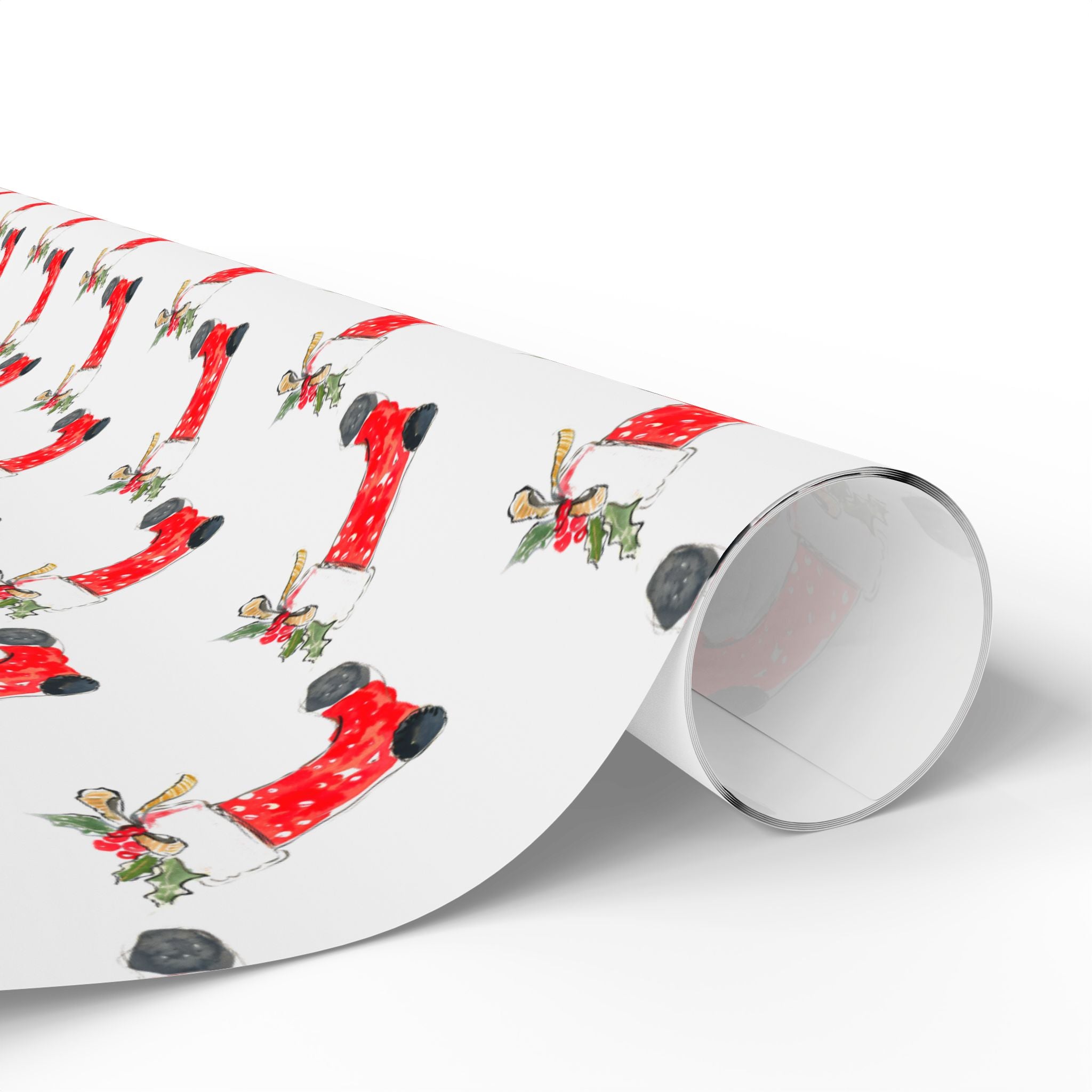 Watercolor Stocking Holiday Wrap