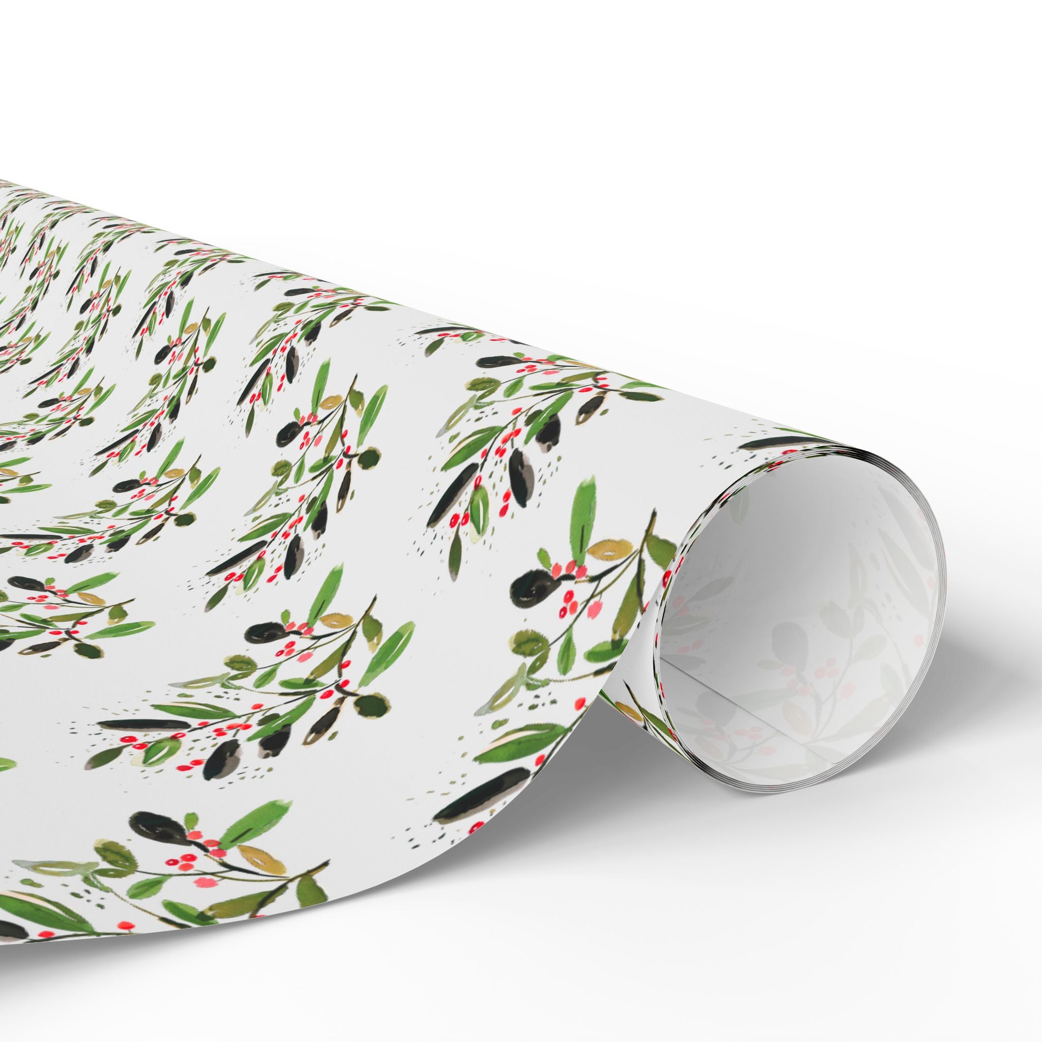 Watercolor Mistletoe Holiday Wrap
