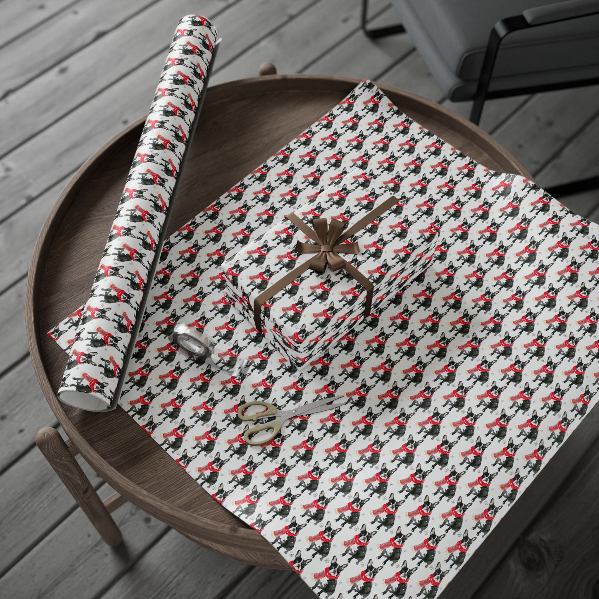 Boston Terrier Holiday Wrap