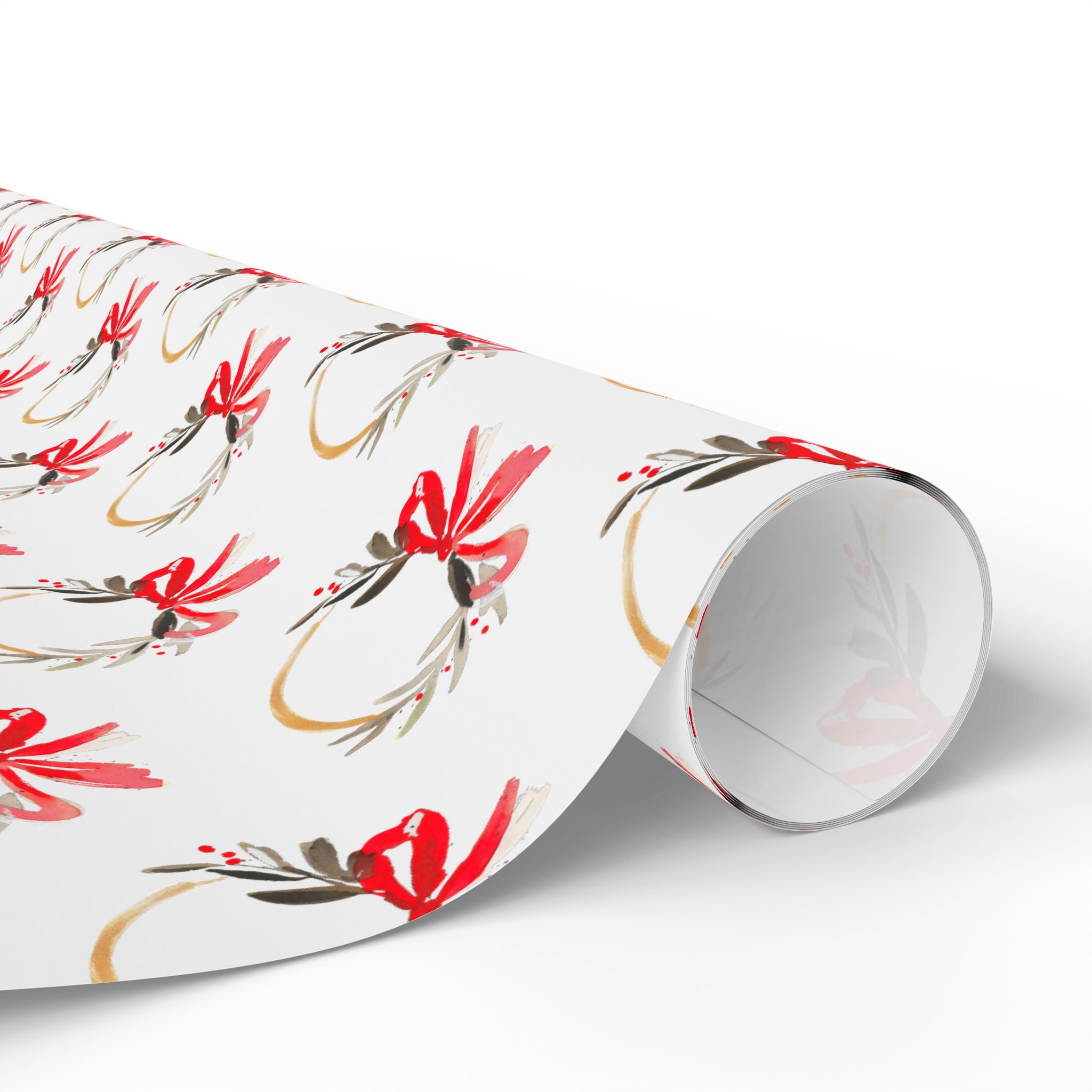 Watercolor Bow Holiday Wrap