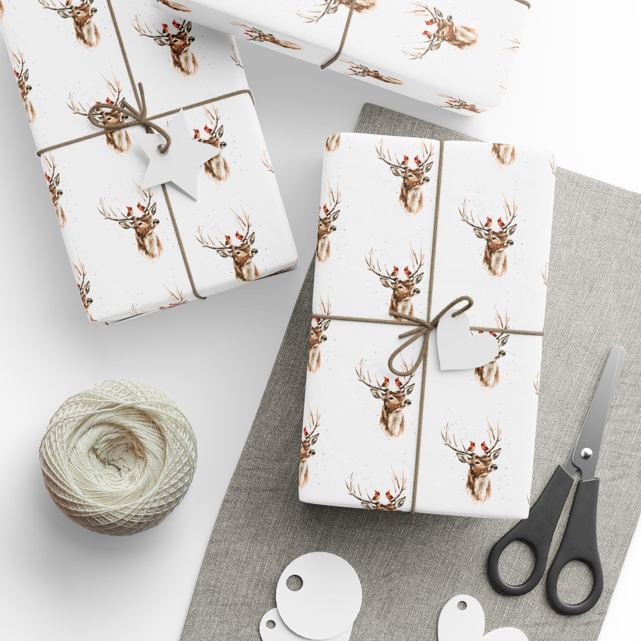 Deer & Cardinals Holiday Wrap