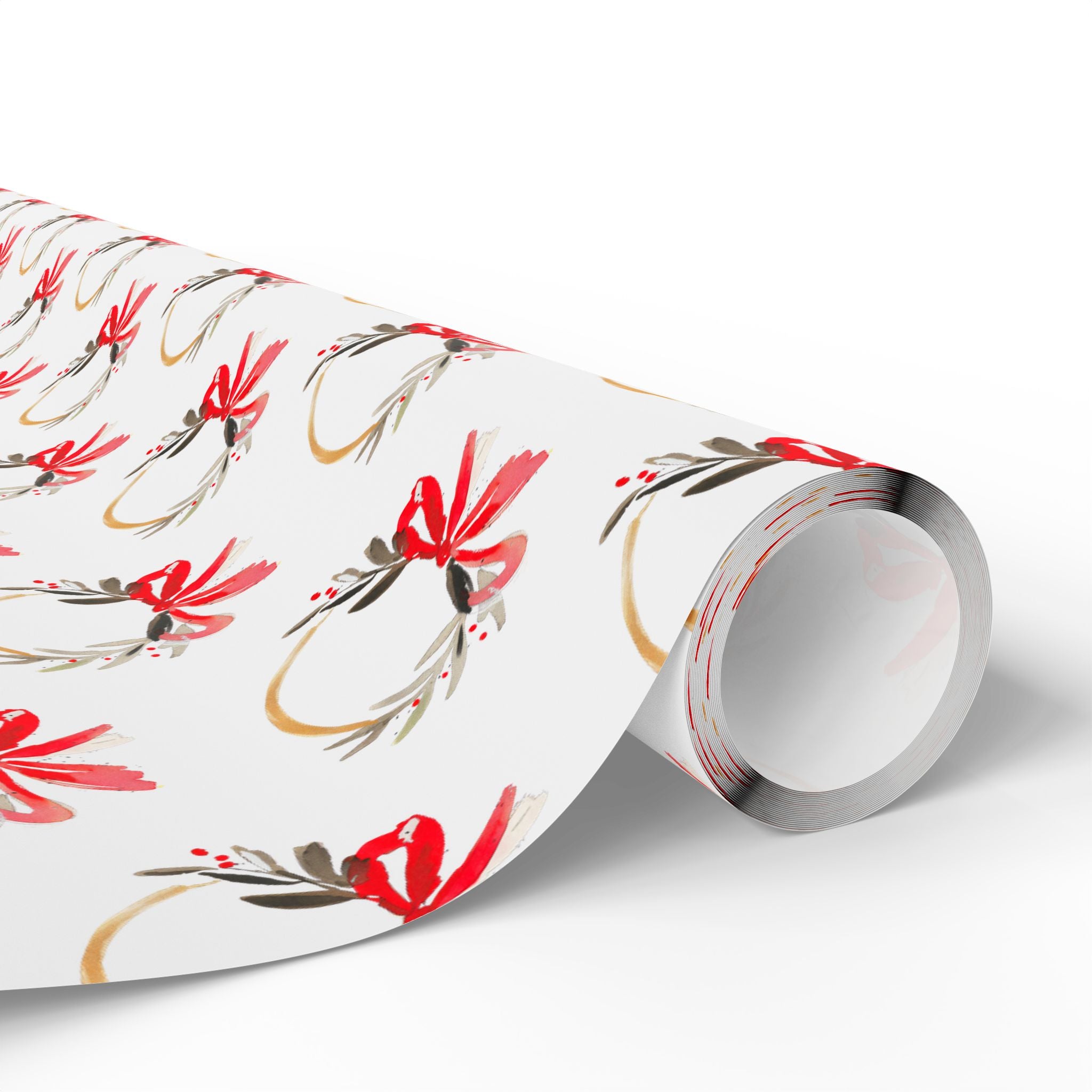 Watercolor Bow Holiday Wrap