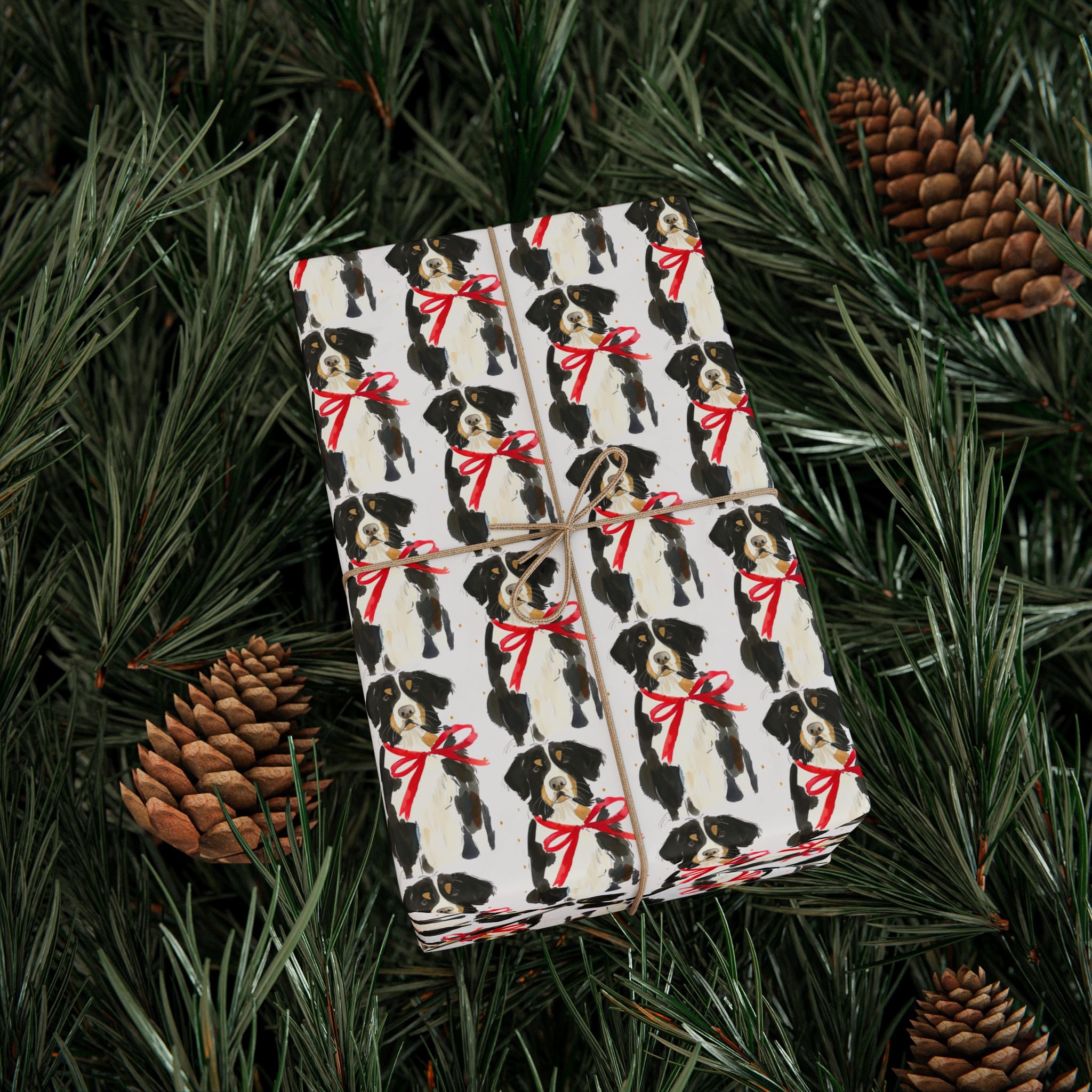 Bernese Mountain Dog Holiday Wrap