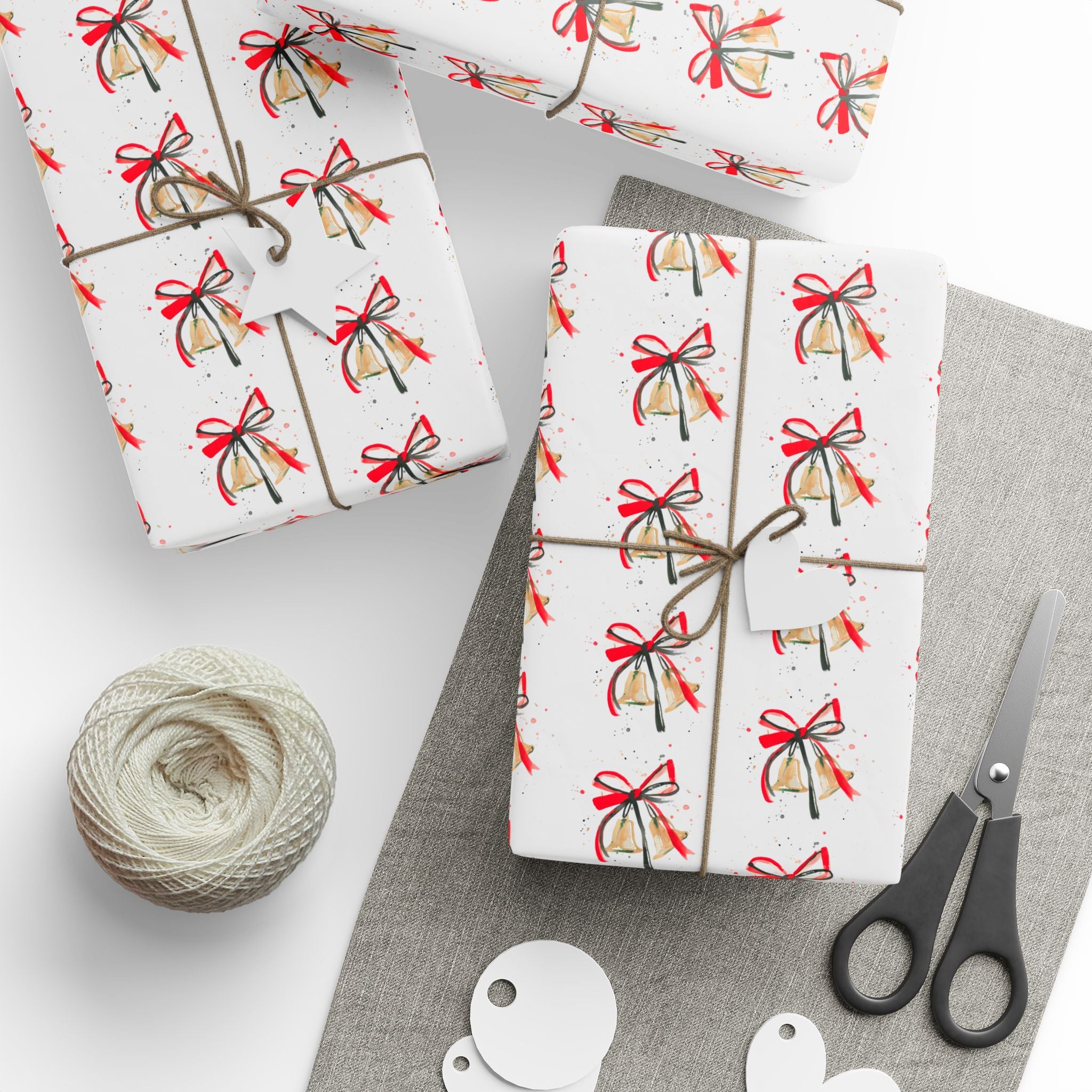 Watercolor Bells Holiday Wrap