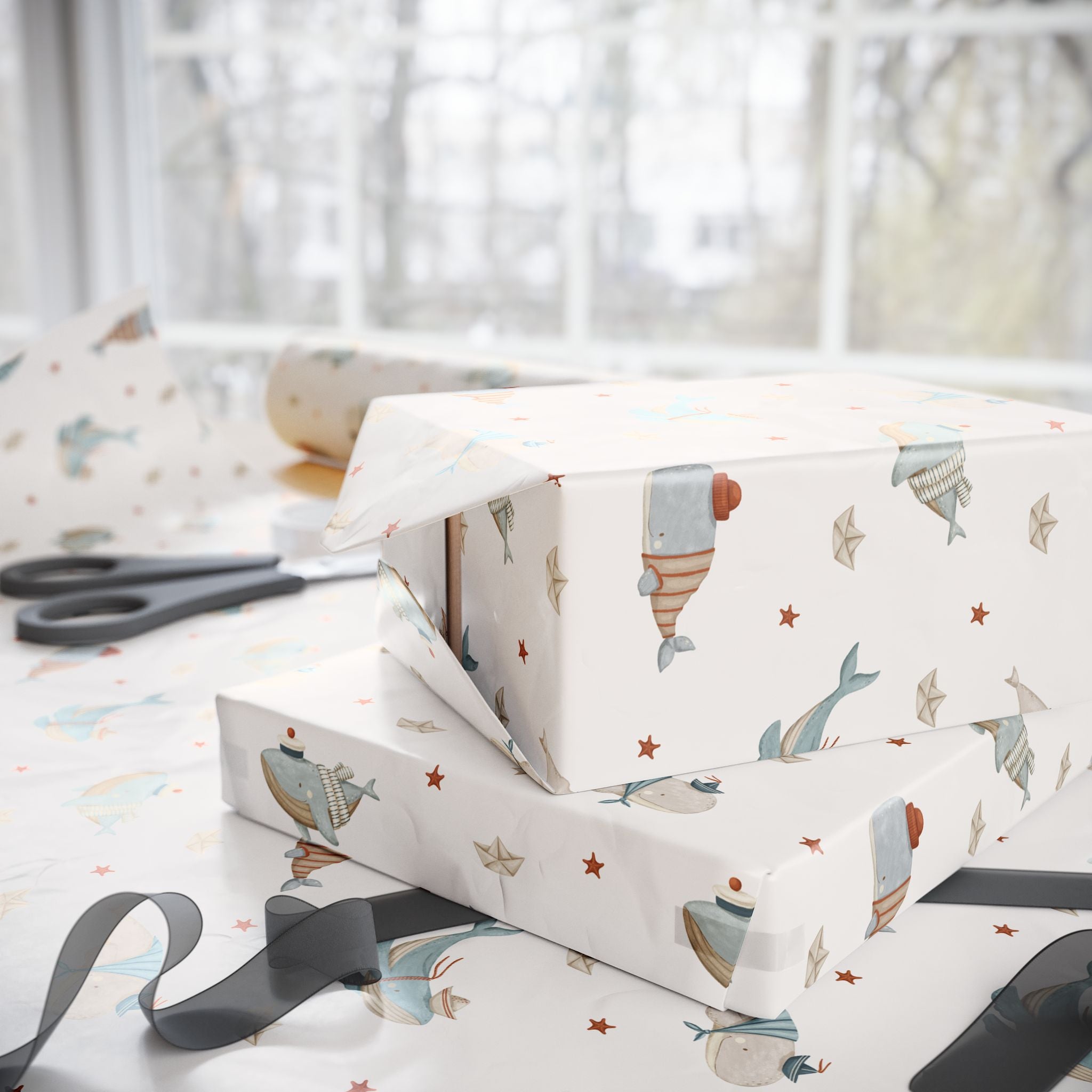 Whales in Hats Wrap