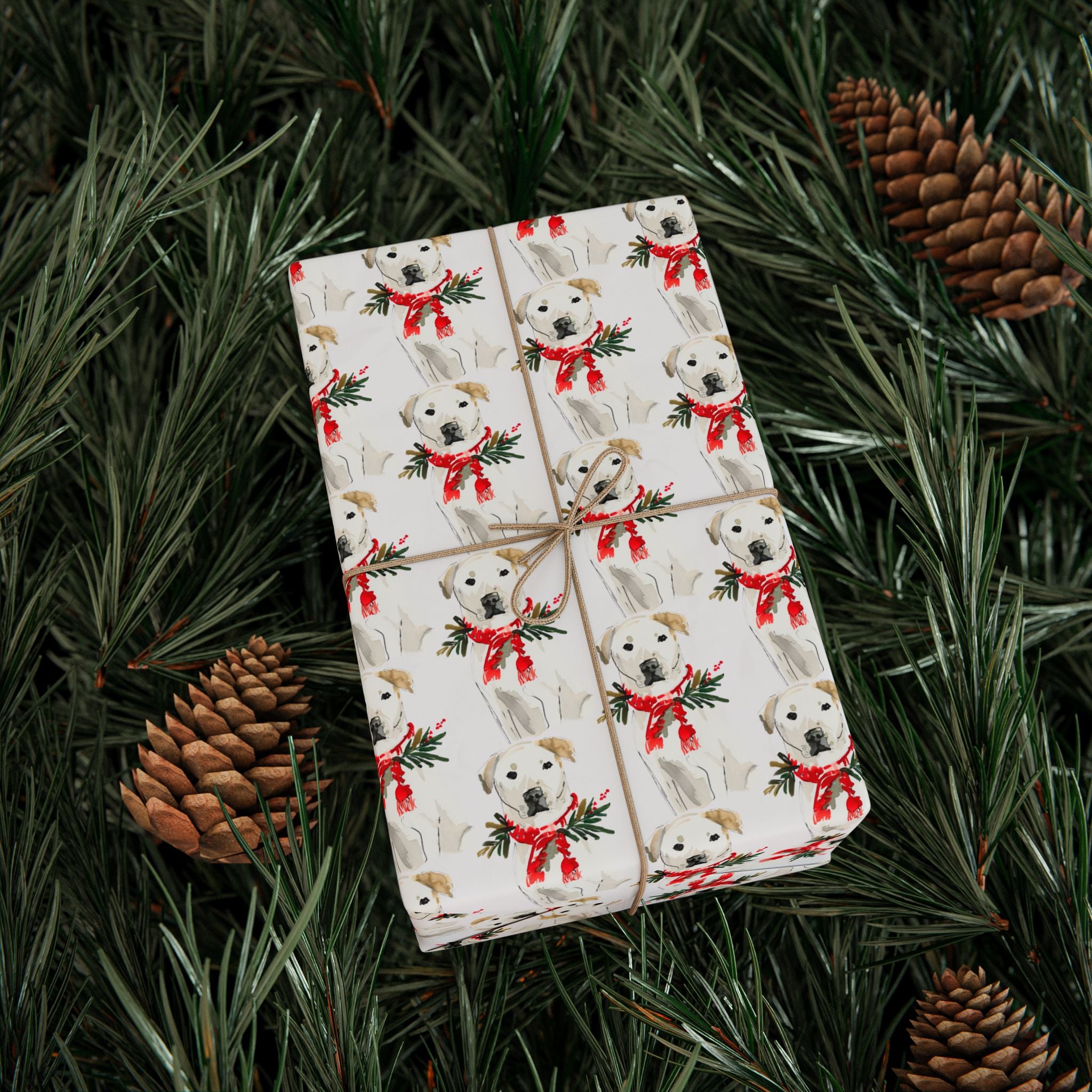 Yellow Lab Holiday Wrap