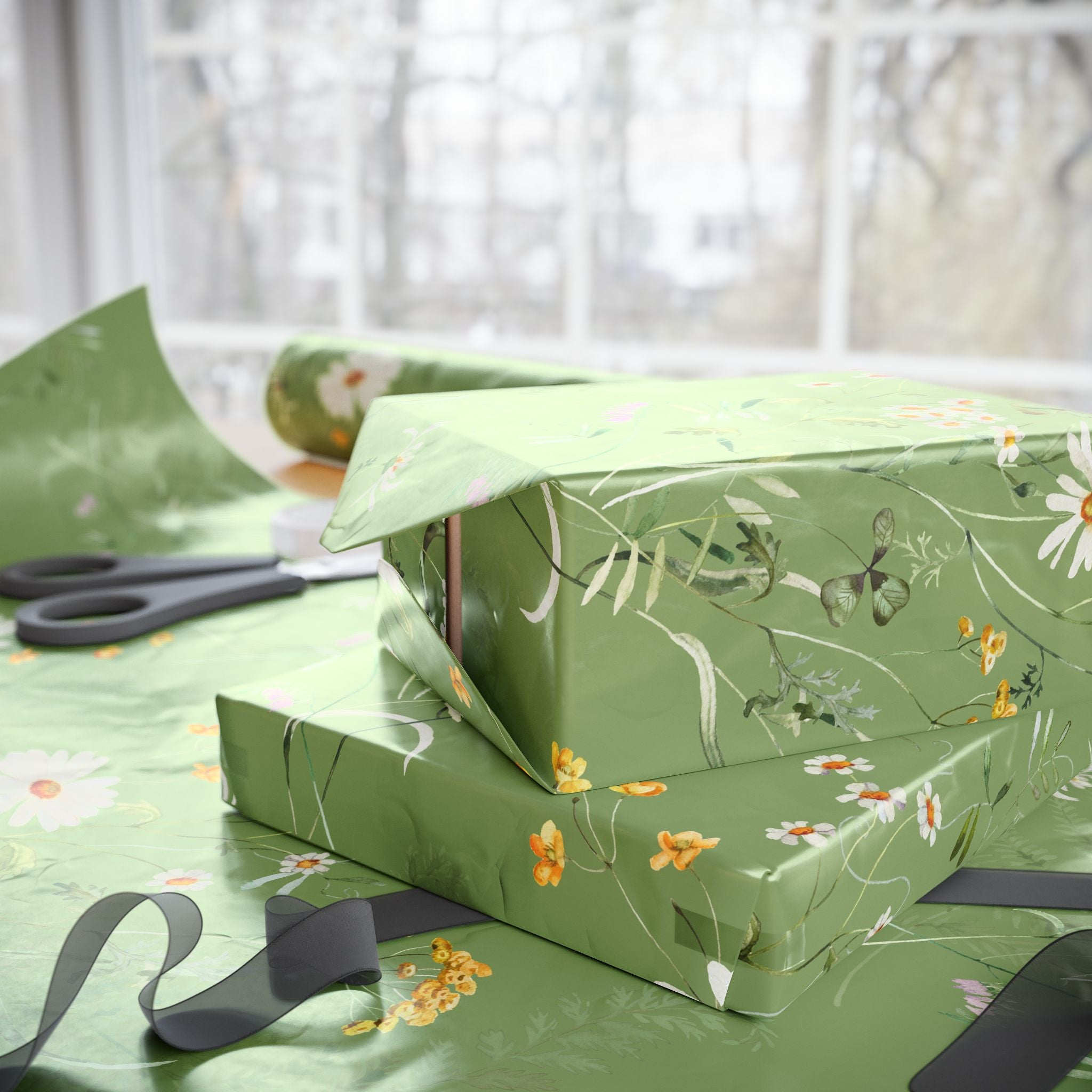 Green Floral Wrap