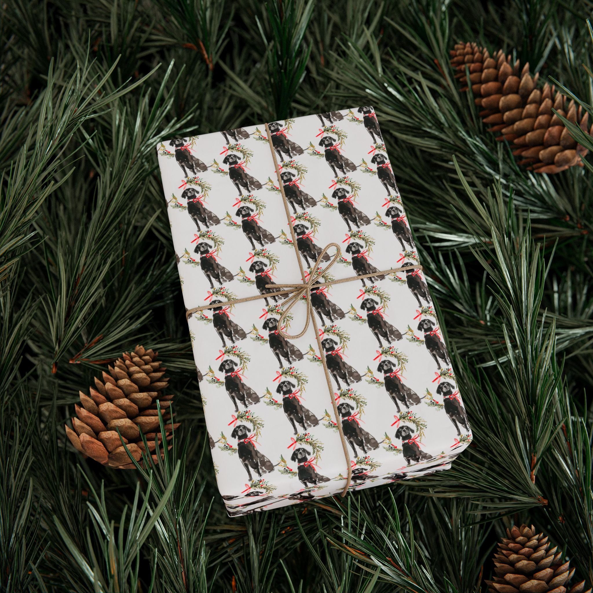 Black Lab Holiday Wrap
