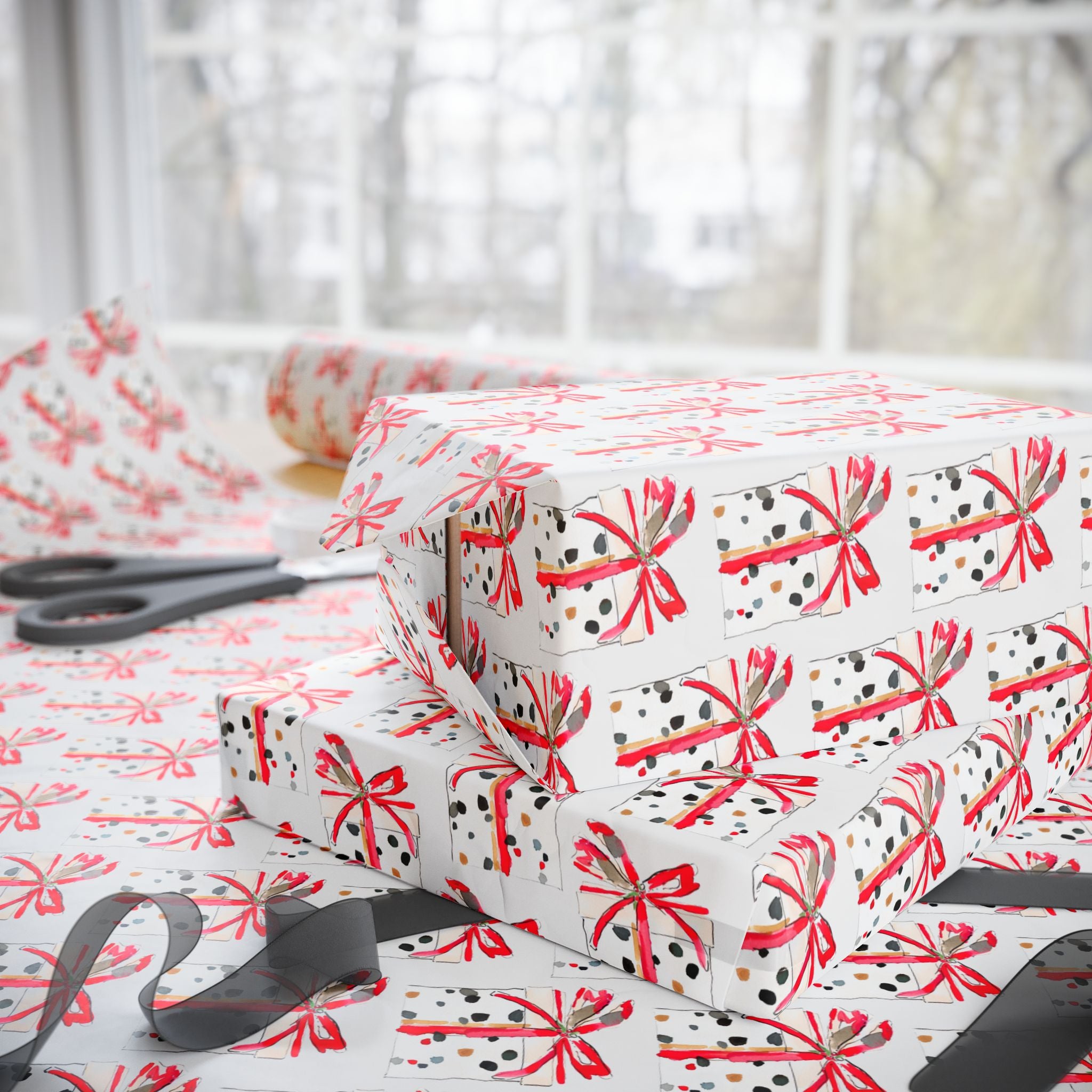Watercolor Gift Holiday Wrap