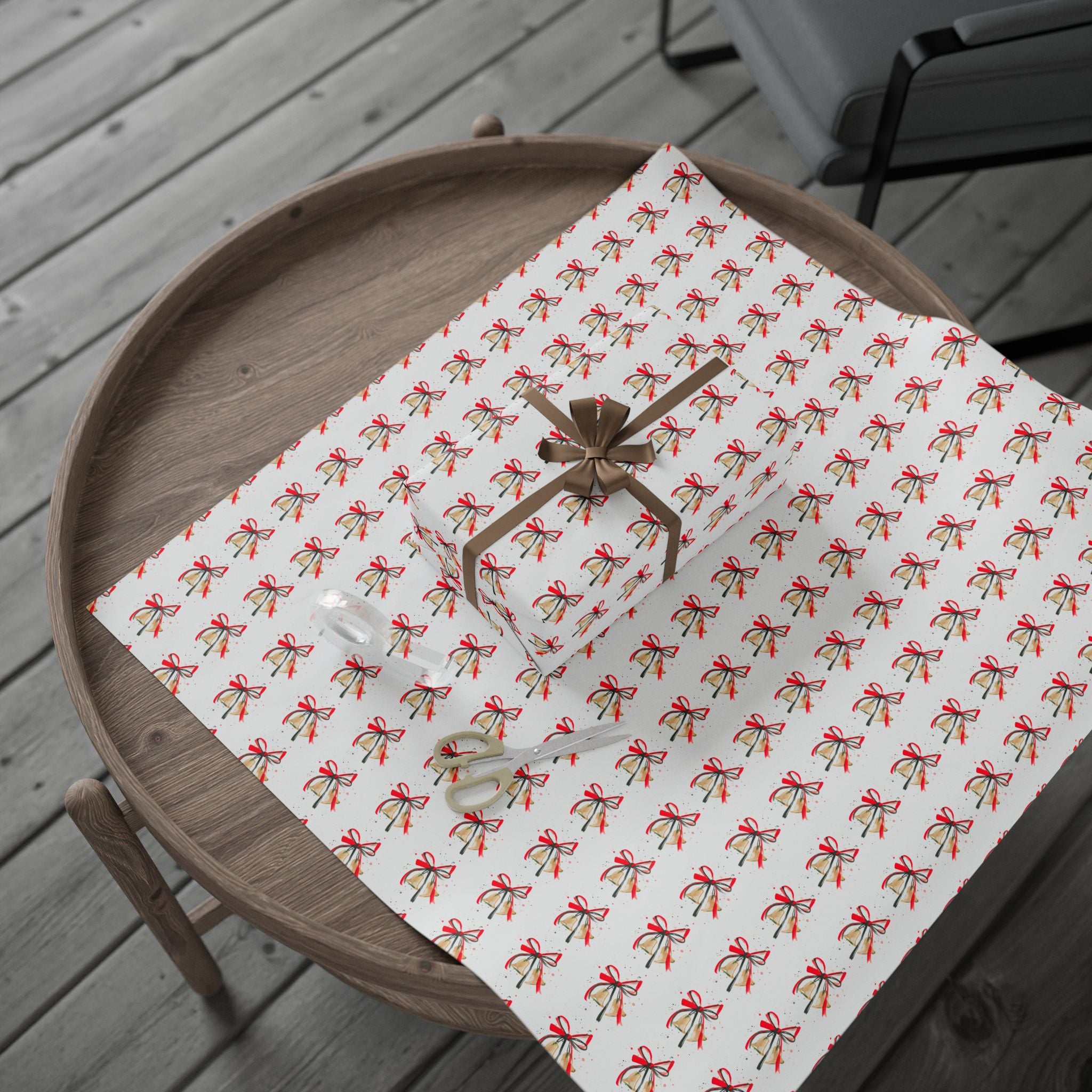Watercolor Bells Holiday Wrap