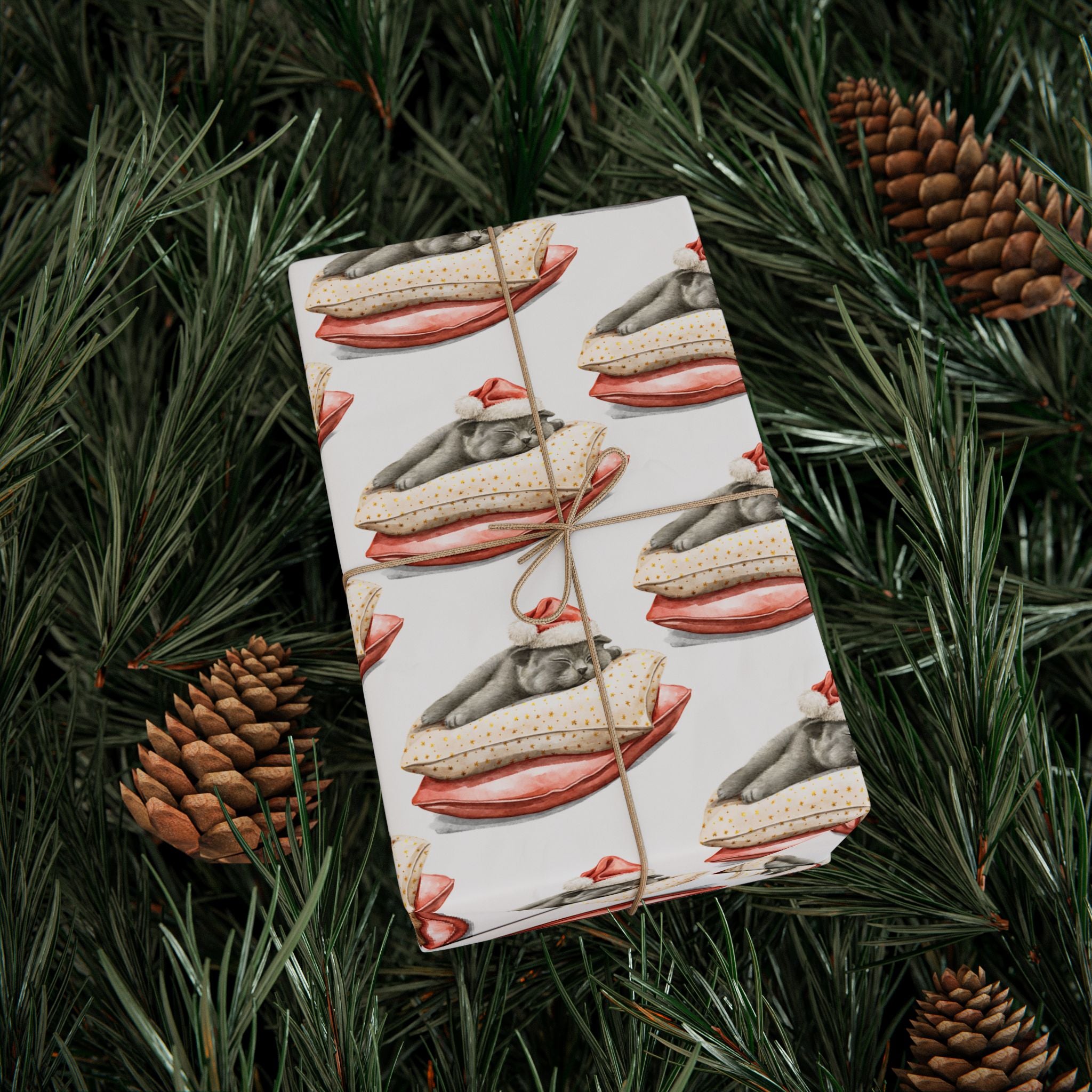 Sleepy Cat Holiday Wrap