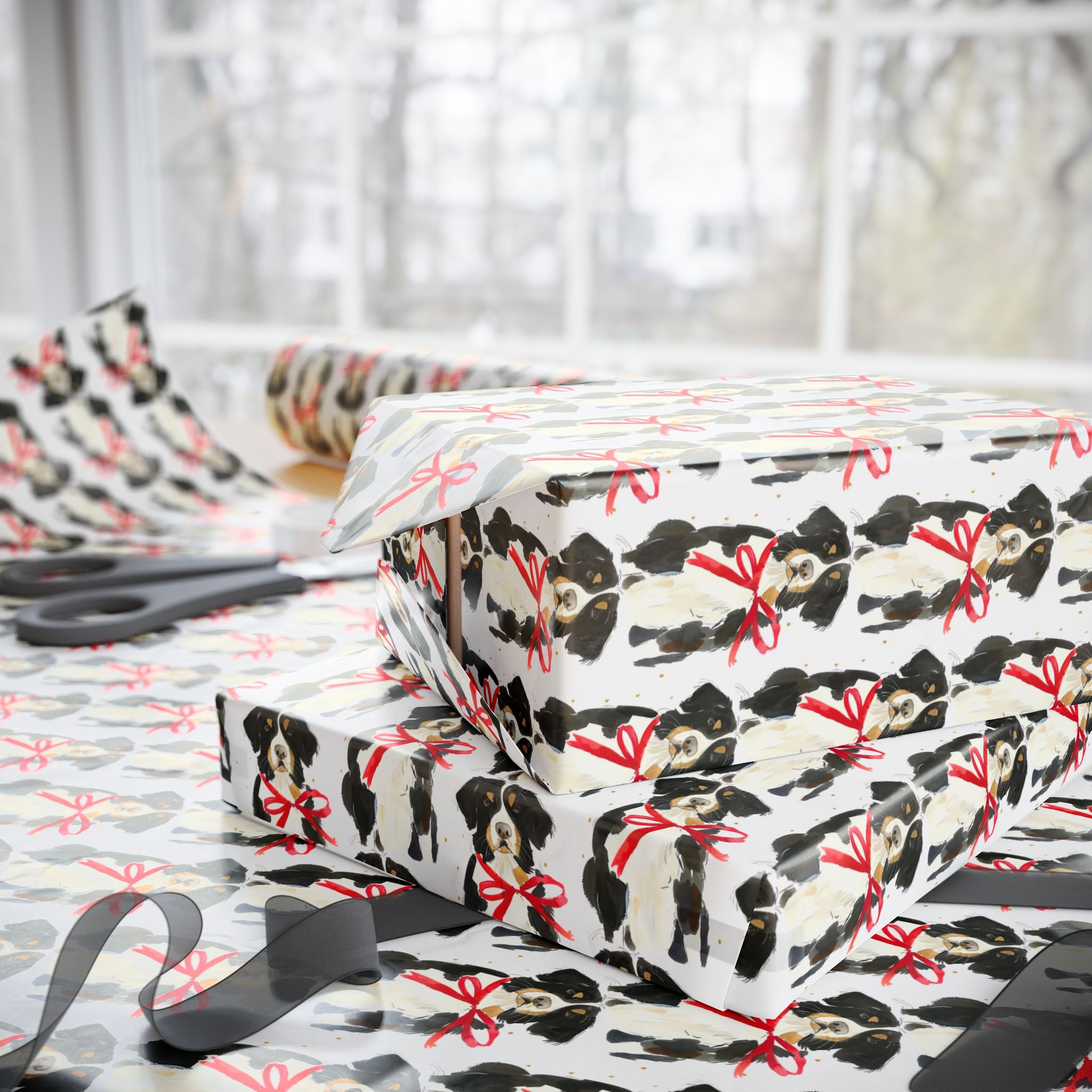 Bernese Mountain Dog Holiday Wrap