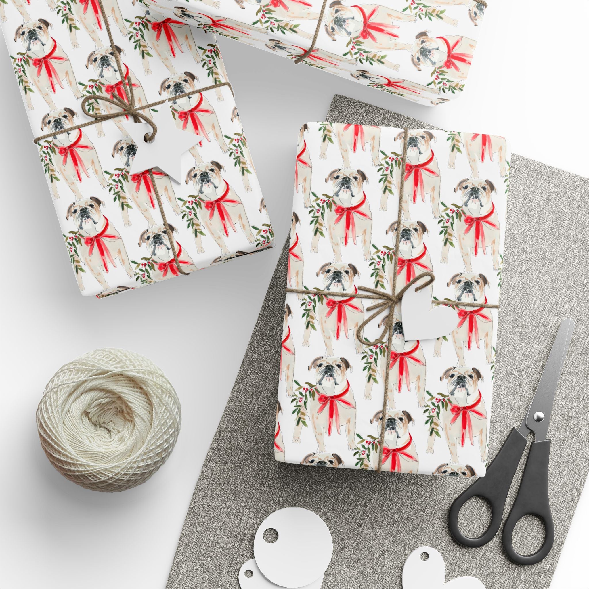 English Bulldog Holiday Wrap