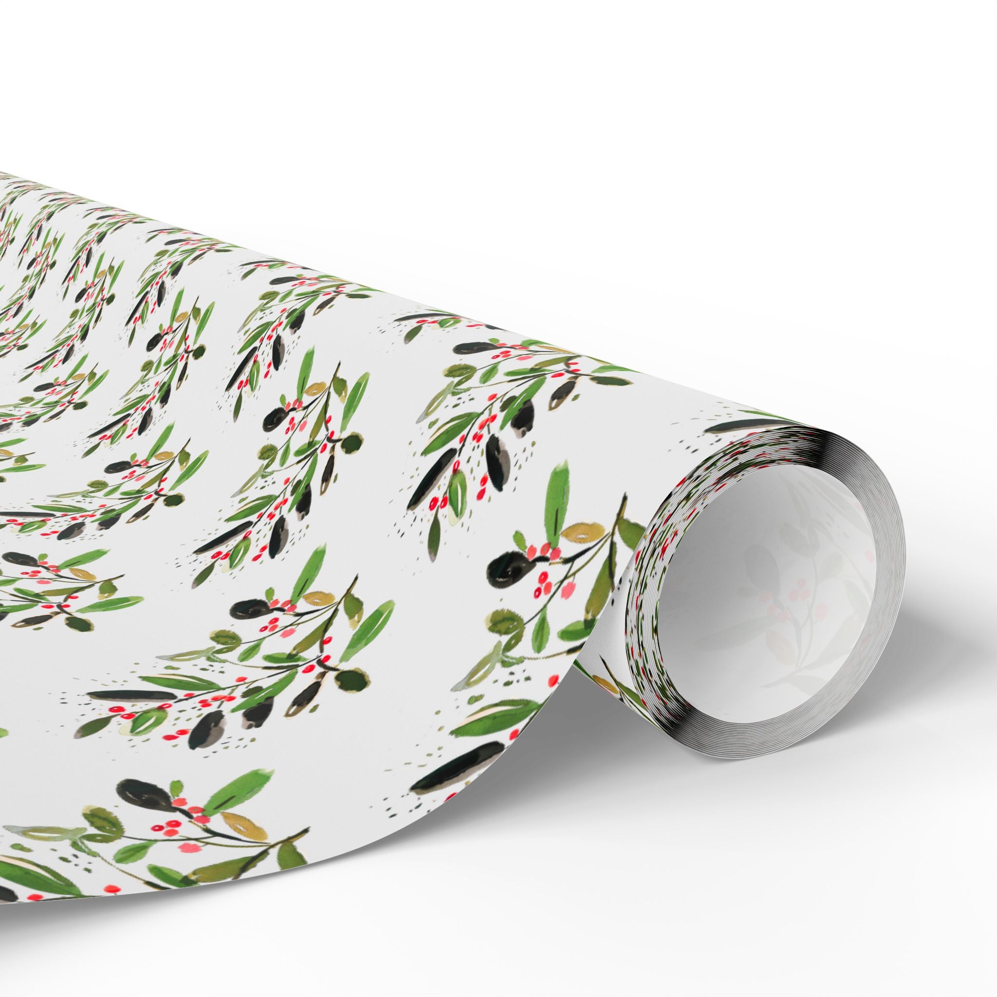 Watercolor Mistletoe Holiday Wrap