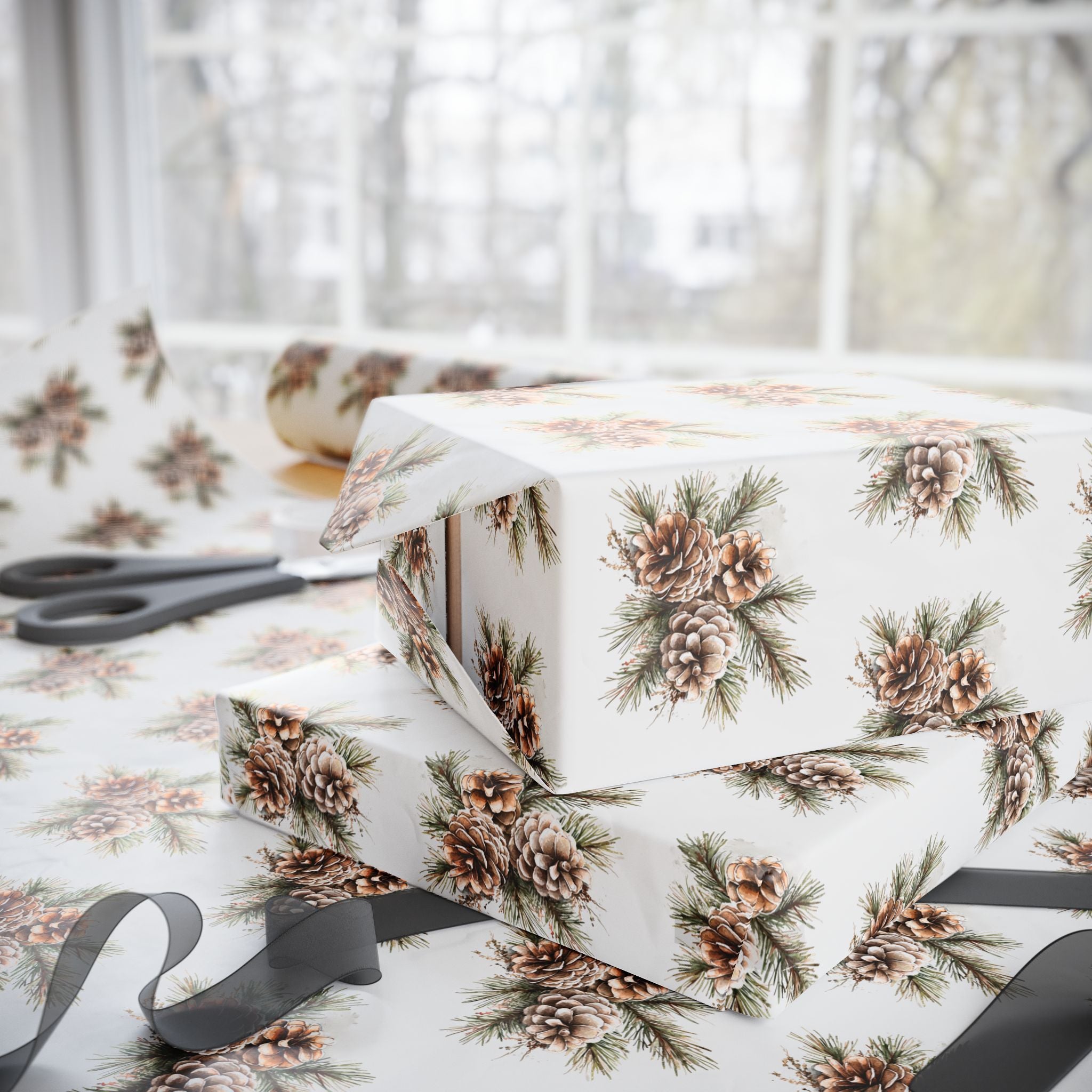 Pinecones Holiday Wrap