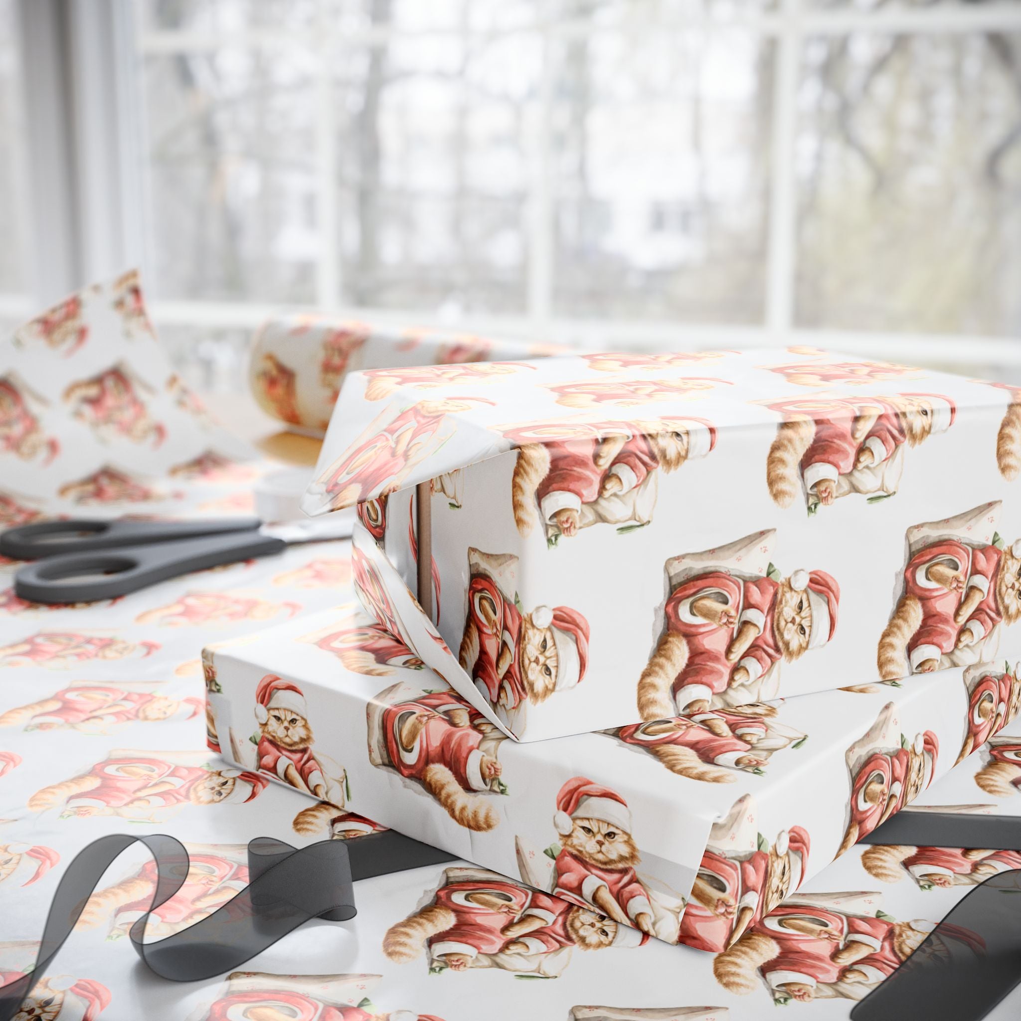 Santa Cat Holiday Wrap