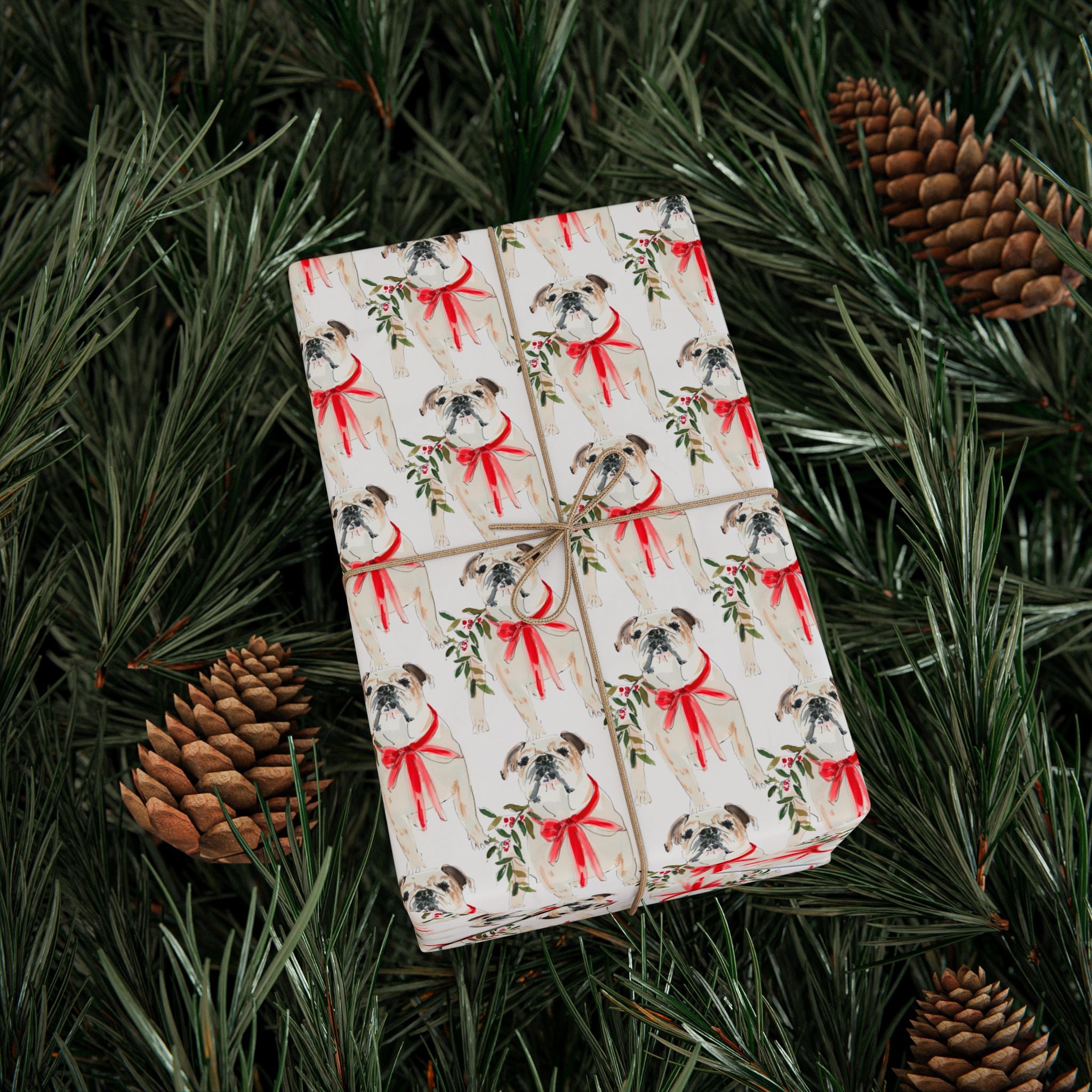 English Bulldog Holiday Wrap