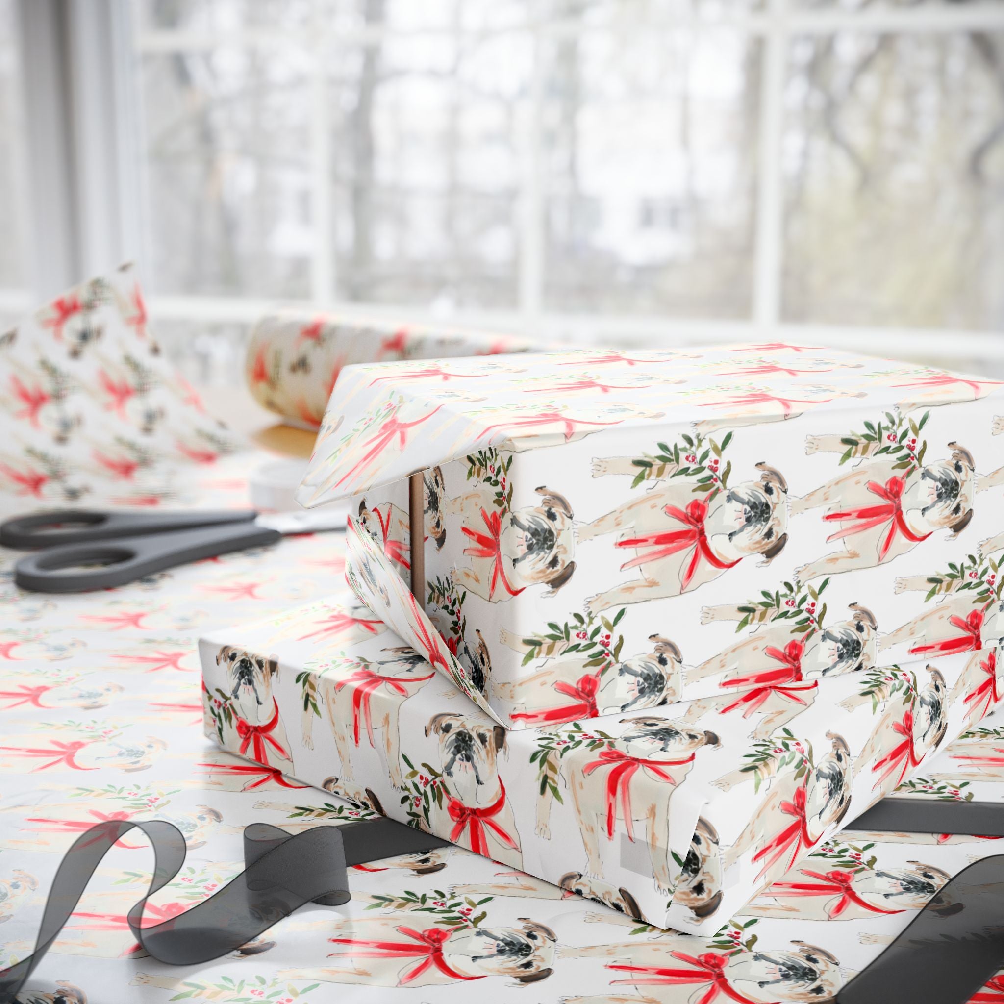 English Bulldog Holiday Wrap