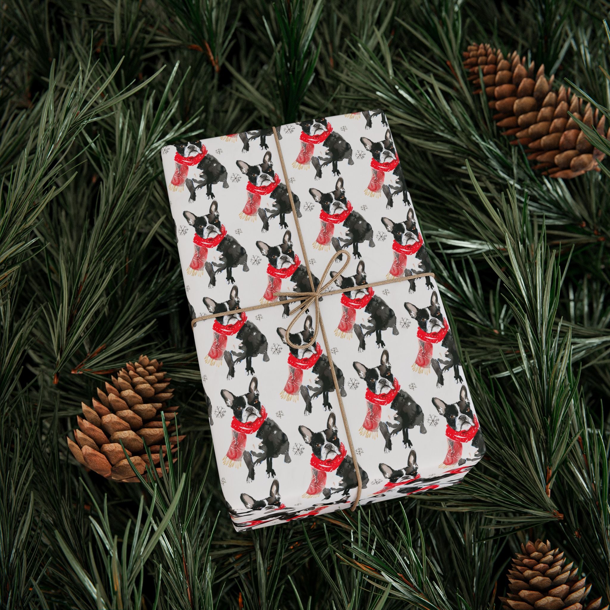 Boston Terrier Holiday Wrap
