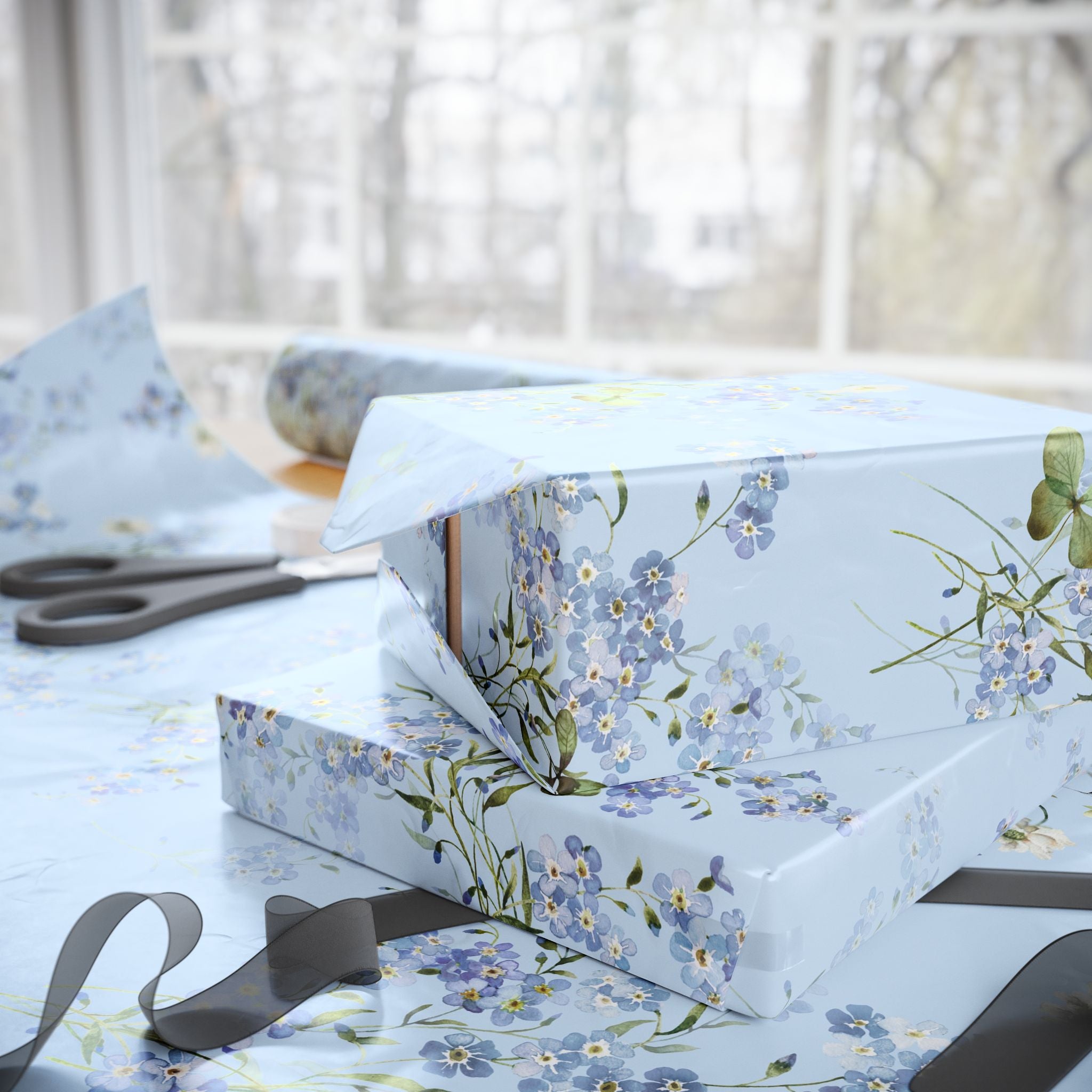 Baby Blue Floral Wrap