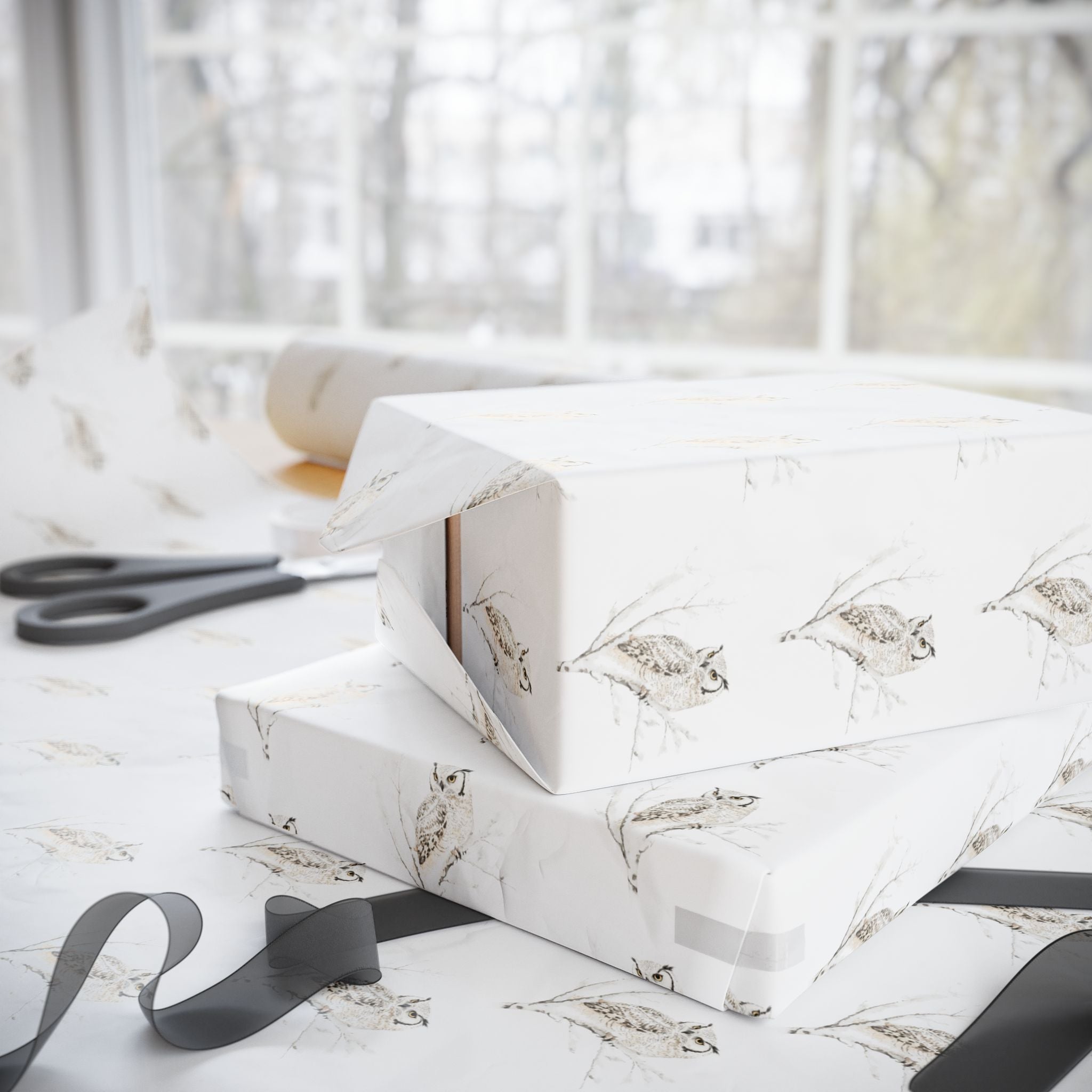 Snowy Owl Holiday Wrap