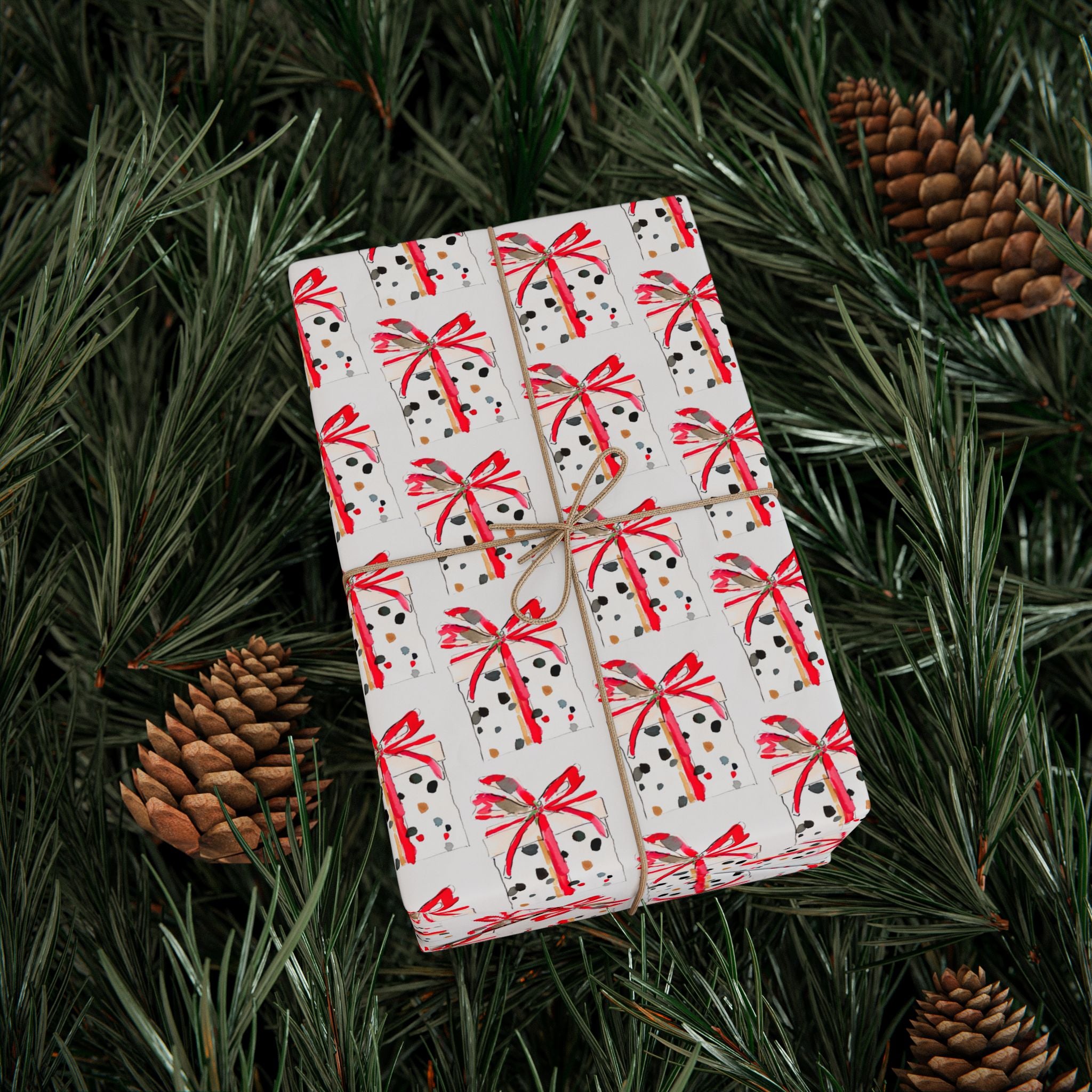 Watercolor Gift Holiday Wrap
