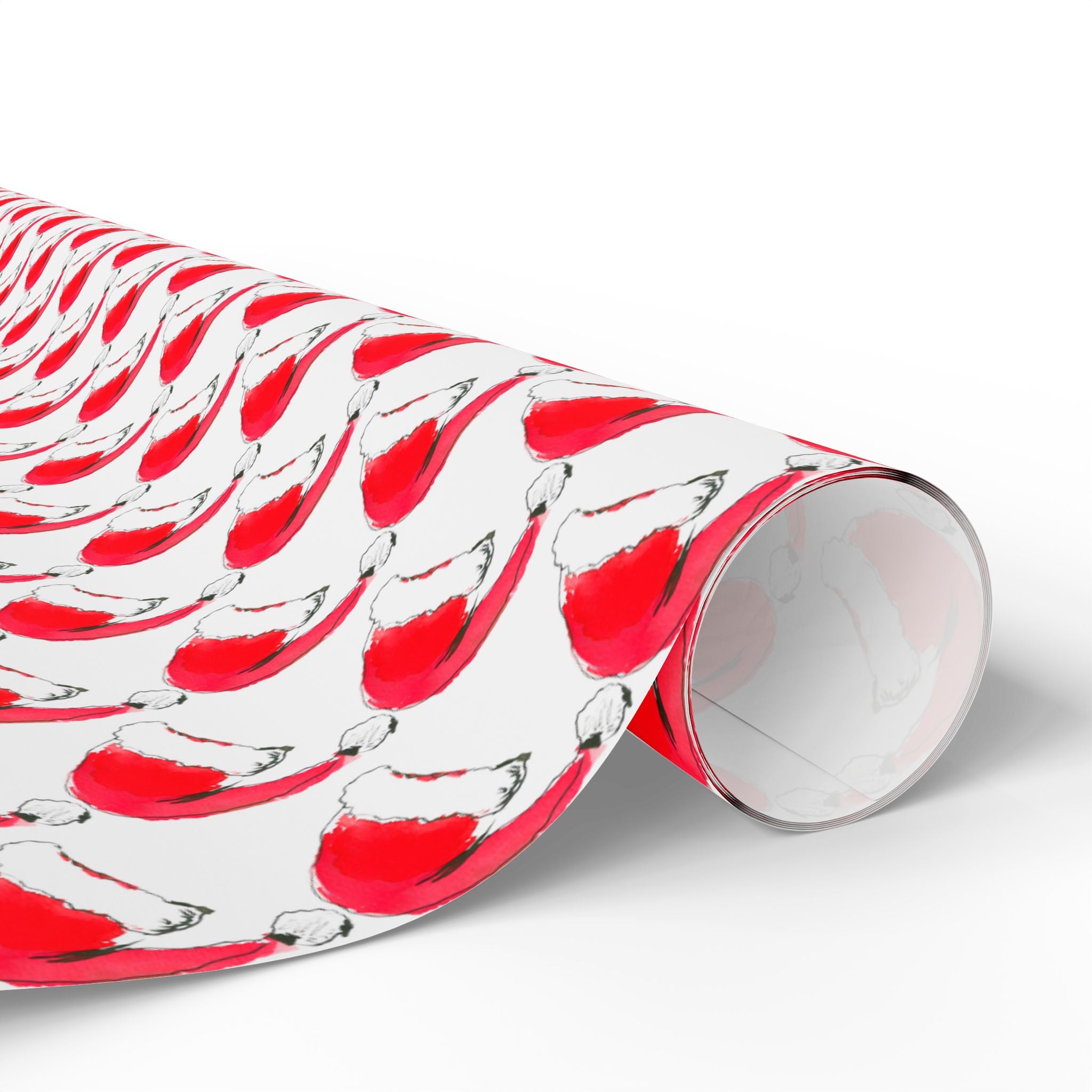 Watercolor Santa Hat Holiday Wrap