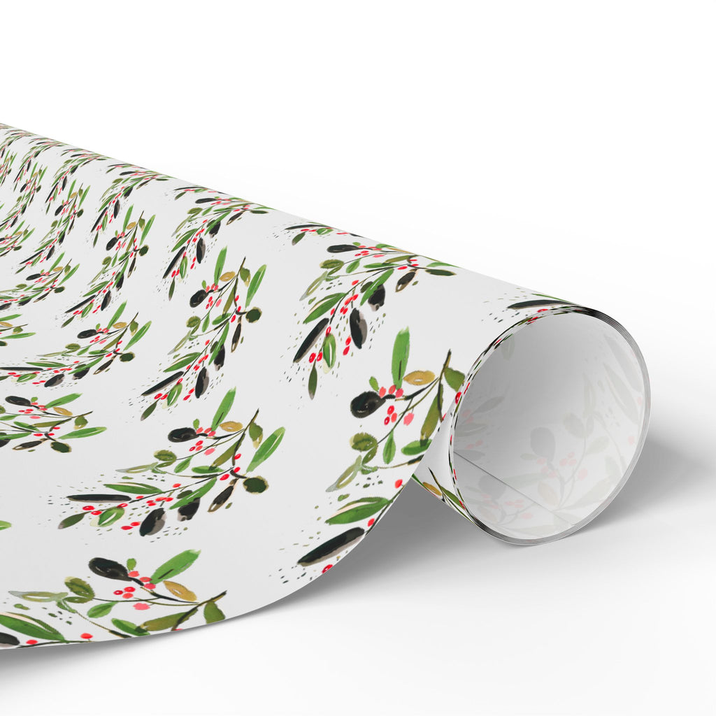 Watercolor Mistletoe Holiday Wrap