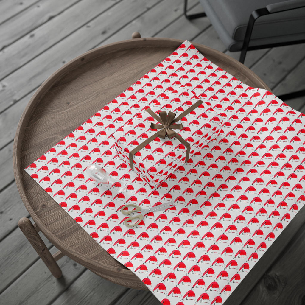Watercolor Santa Hat Holiday Wrap
