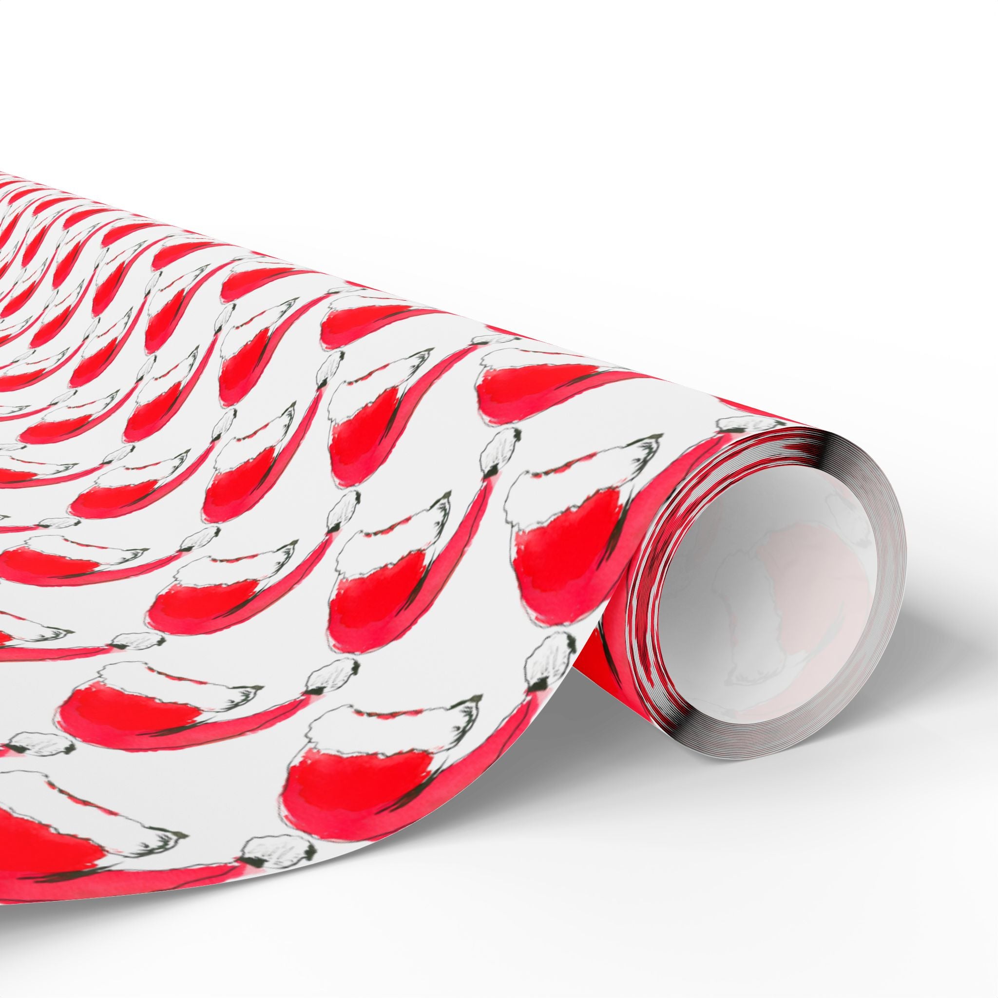 Watercolor Santa Hat Holiday Wrap