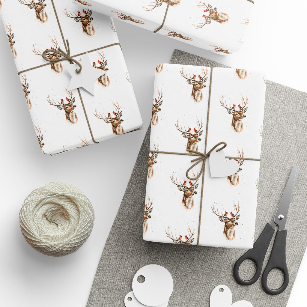 Deer & Cardinals Holiday Wrap