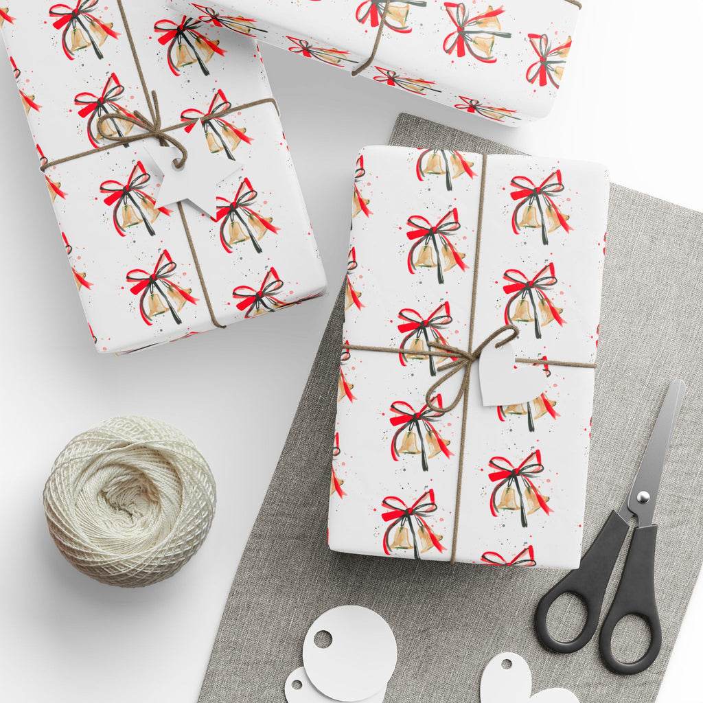 Watercolor Bells Holiday Wrap