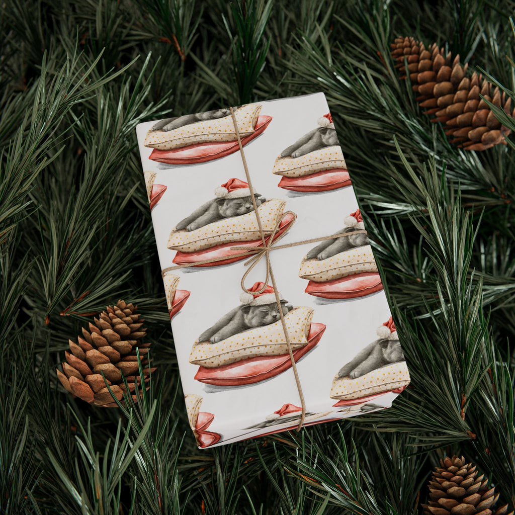 Sleepy Cat Holiday Wrap