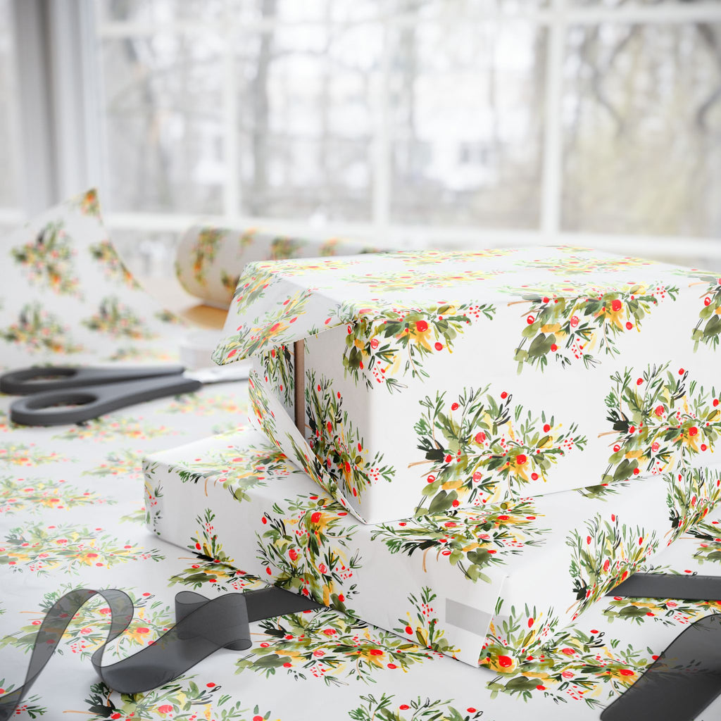 Watercolor Tree Holiday Wrap