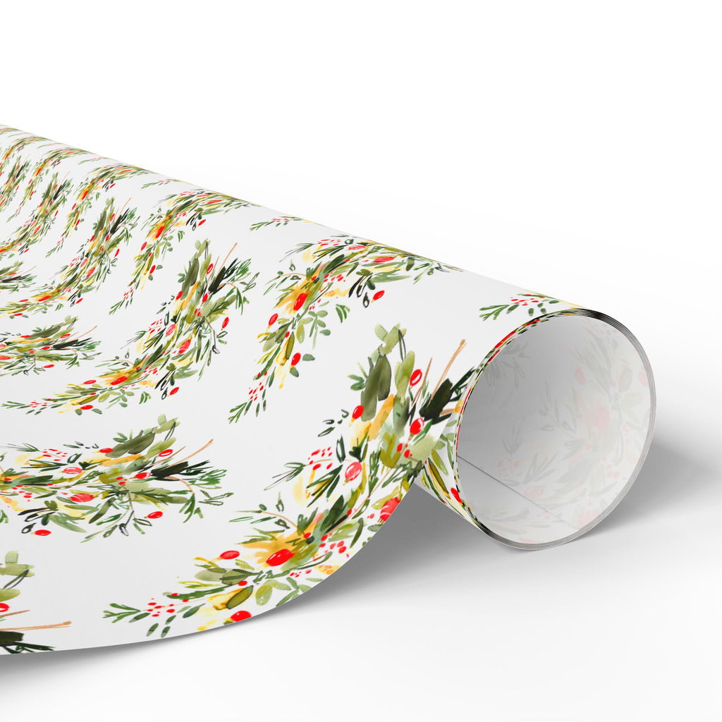 Watercolor Tree Holiday Wrap