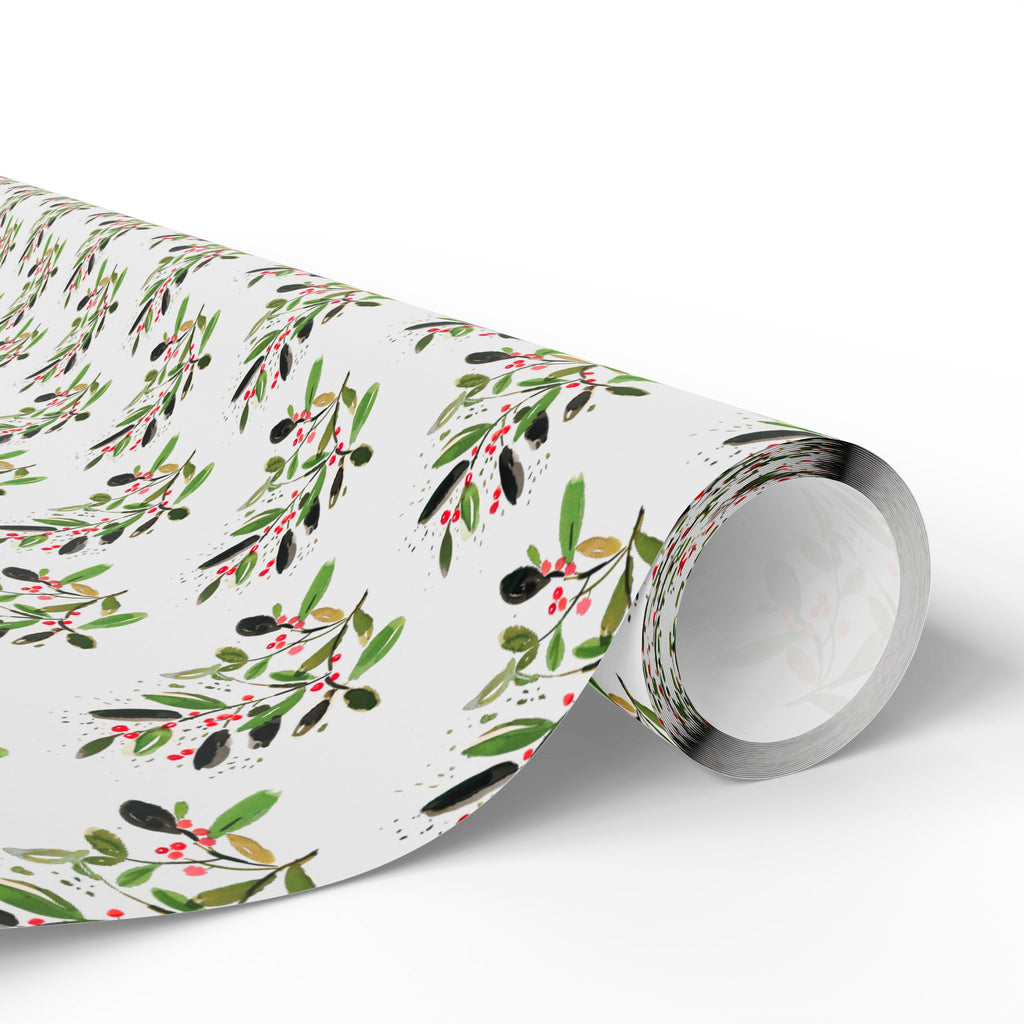 Watercolor Mistletoe Holiday Wrap